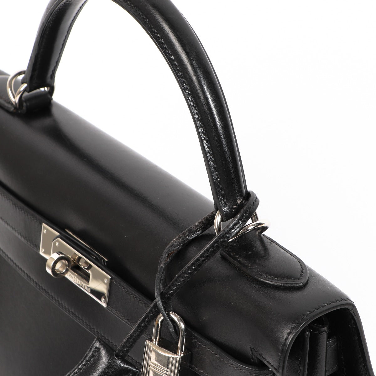 Hermès Kelly 32 Black Box Palladium Hardware