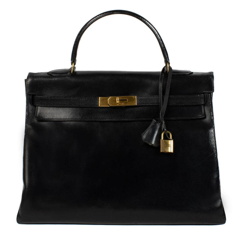Hermès Vintage Kelly 35 Black Box