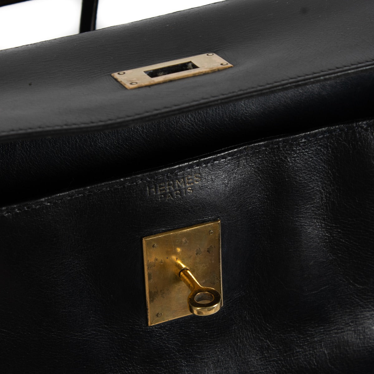 Hermès Vintage Kelly 35 Black Box GHW