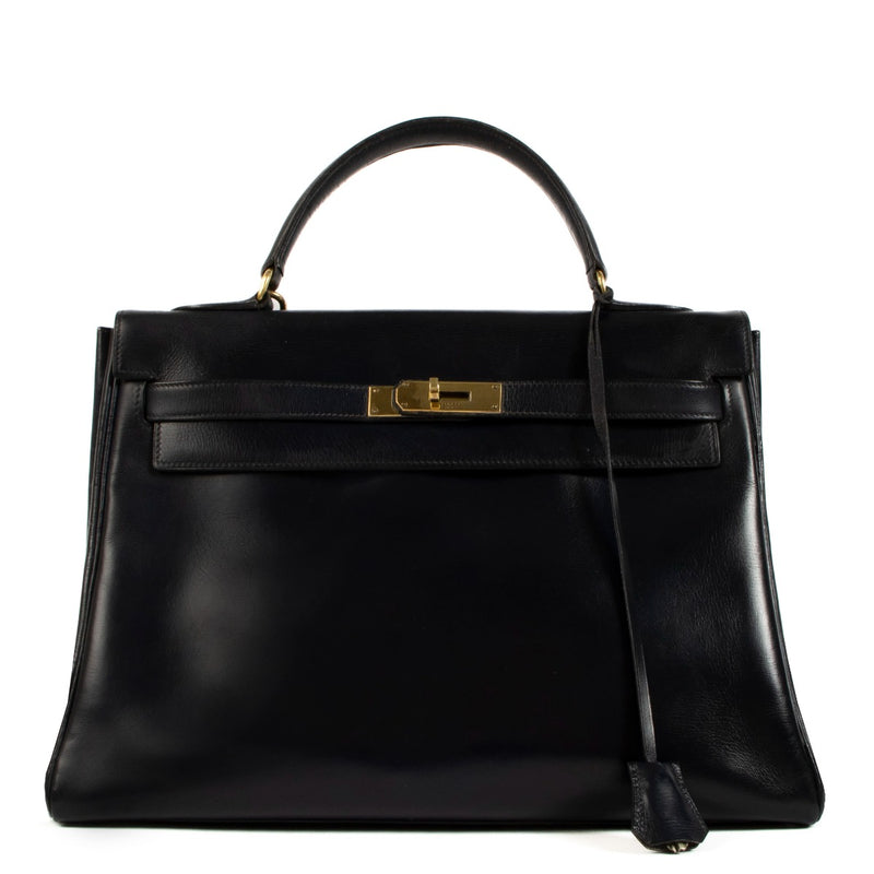 Hermès Vintage Kelly 32 Blauw Box GHW