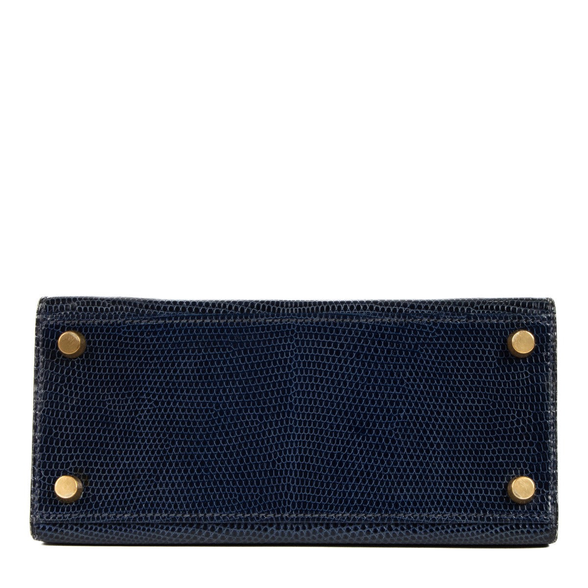Authentic second hand Hermès Vintage Mini Kelly 20 Bleu Saphir Varanus Salvator Lizard Gold Hardware on www.labellov.com