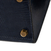 Authentic second hand Hermès Vintage Mini Kelly 20 Bleu Saphir Varanus Salvator Lizard Gold Hardware on www.labellov.com
