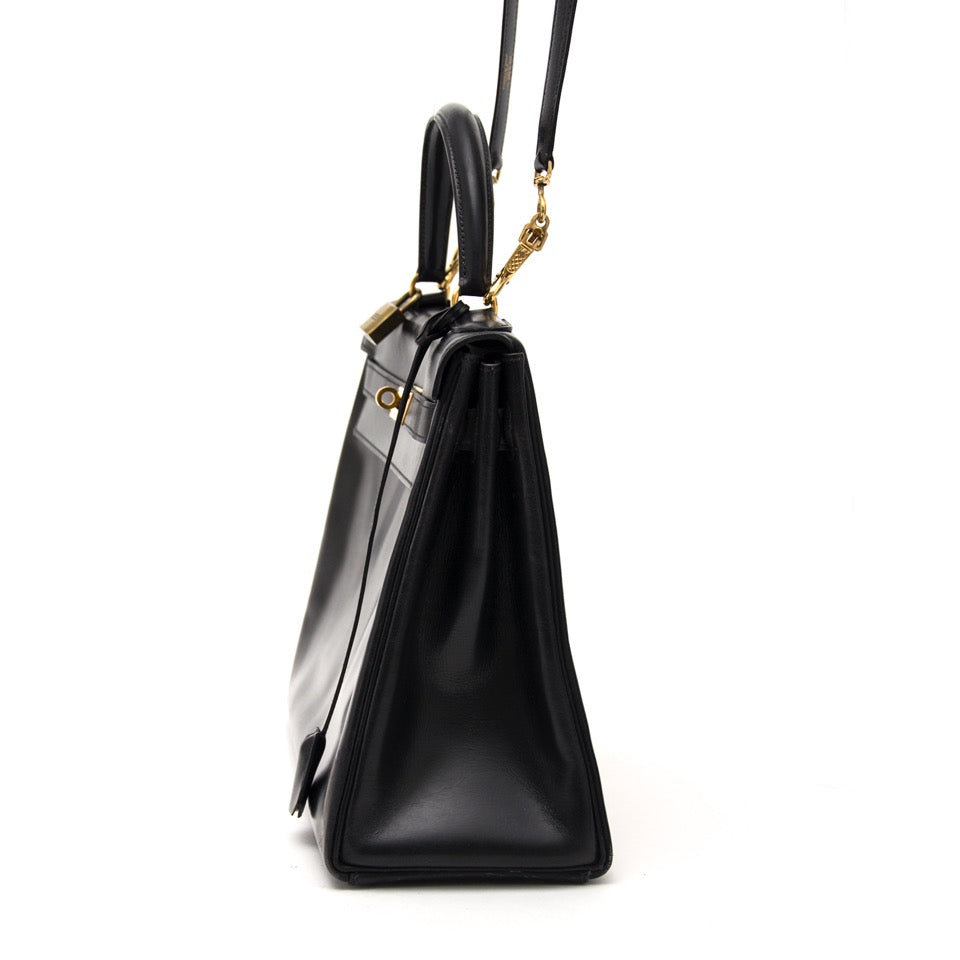 shop safe online at the best price Hermes kelly black box calf like new webshop www.labellov.com