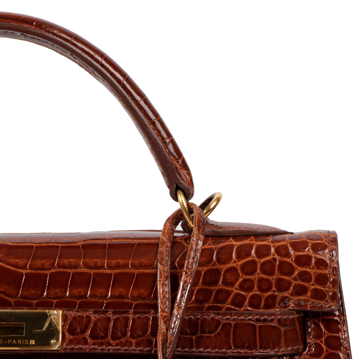 Authentic Second Hand Vintage DESIGNER luxury Hermes Kelly 35 crocodile by Labellov.com