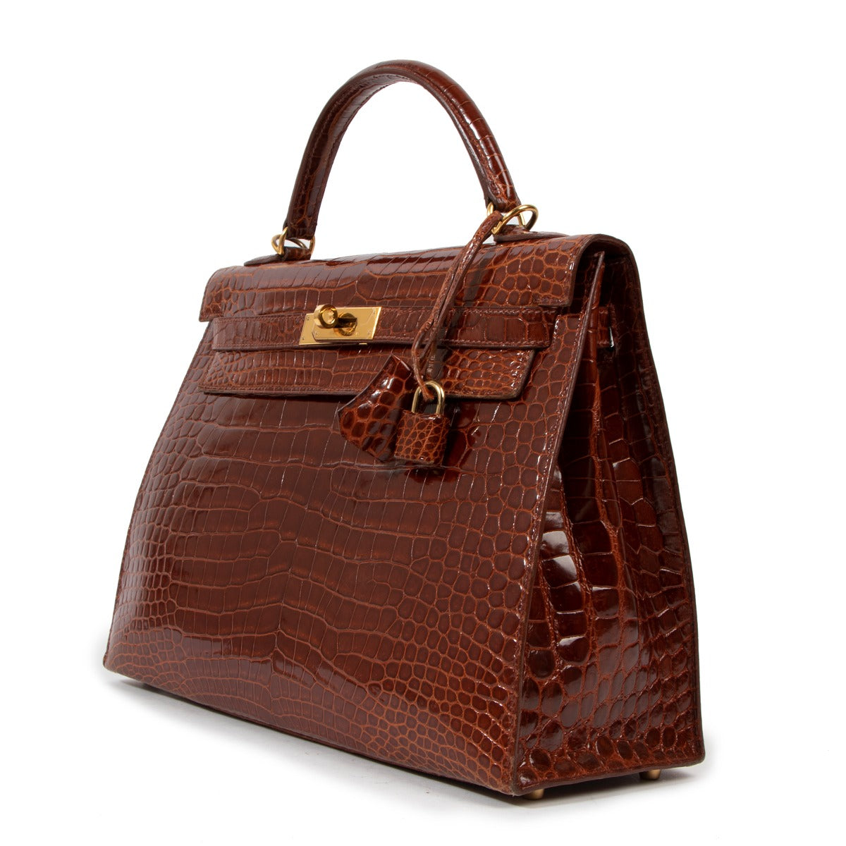Authentic Second Hand Vintage DESIGNER luxury Hermes Kelly 35 crocodile by Labellov.com