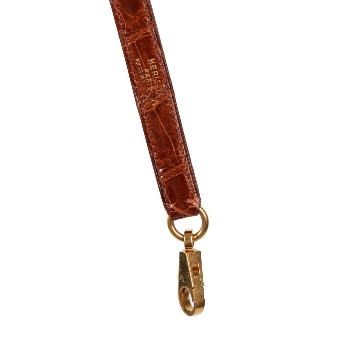 Hermès Vintage Kelly 32 Crocodile Porosus Brillant Miel GHW