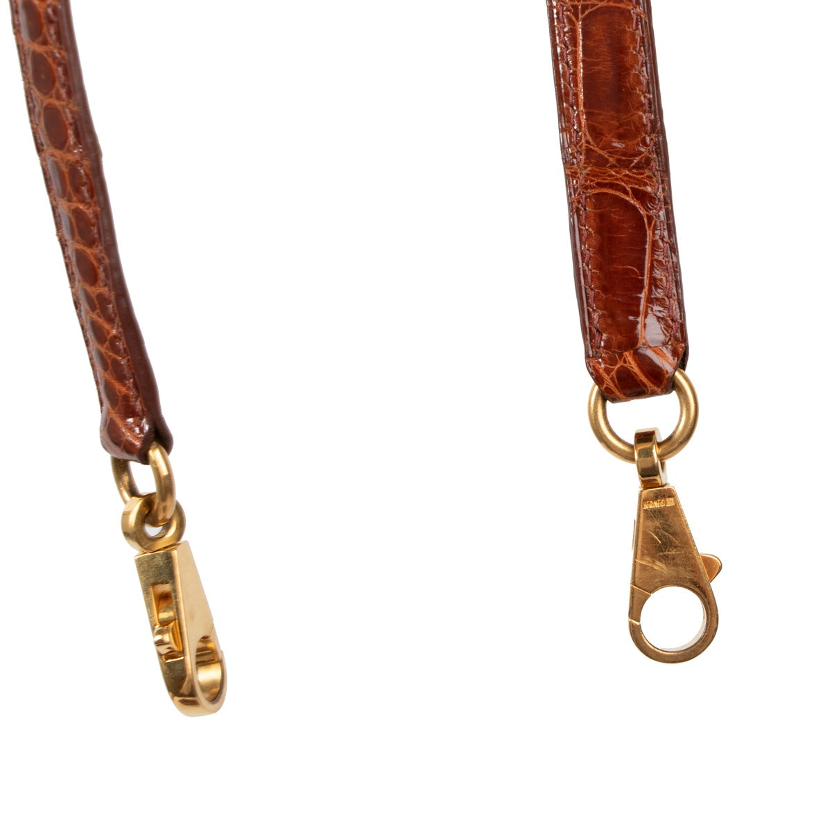 Hermès Vintage Kelly 32 Crocodile Porosus Brillant Miel GHW