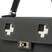 Hermès Kelly Doll Picto Gris Misty/Black/Vert Fizz/Alezan Epsom Palladium Hardware