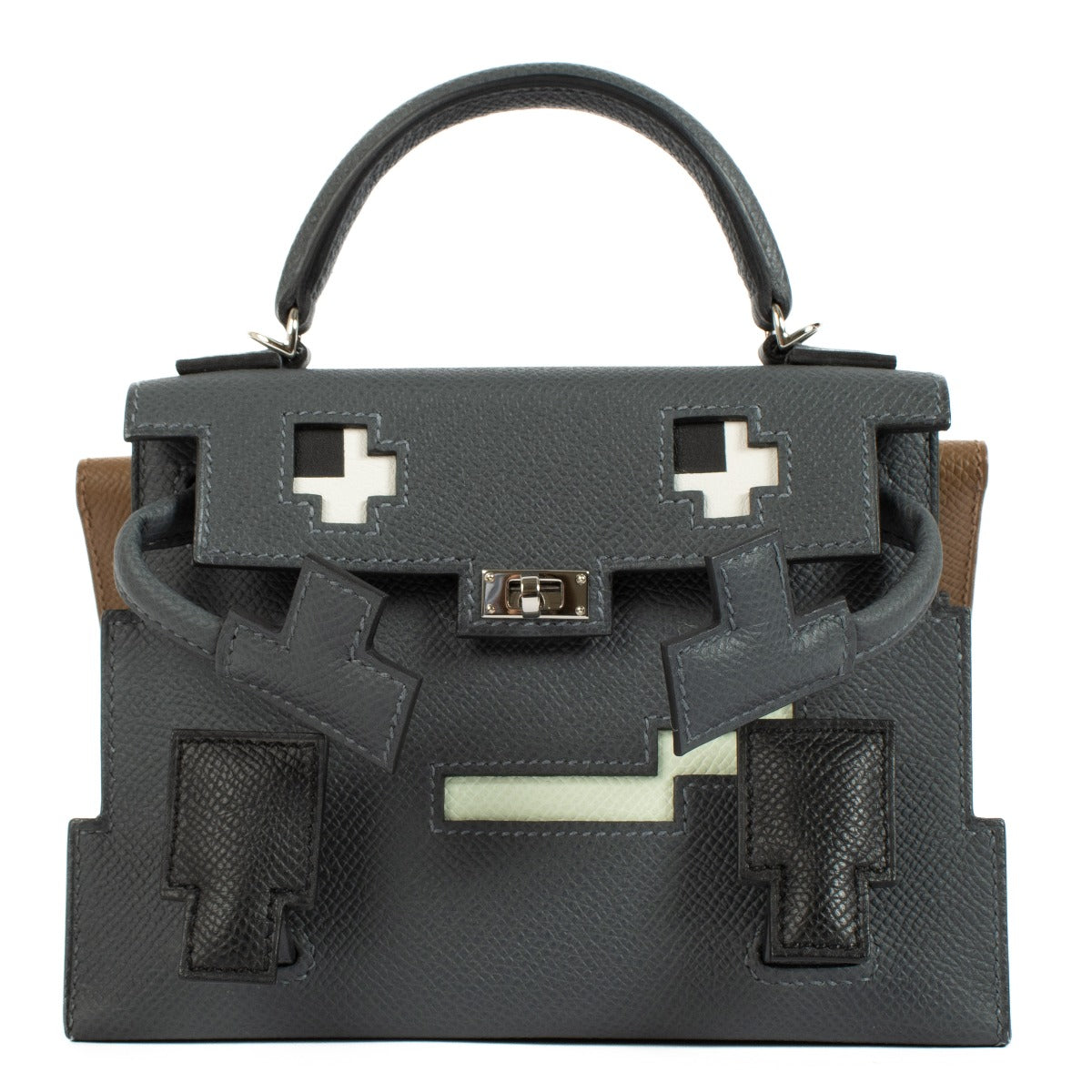 Hermès Kelly Doll Picto Gris Misty/Black/Vert Fizz/Alezan Epsom Palladium Hardware