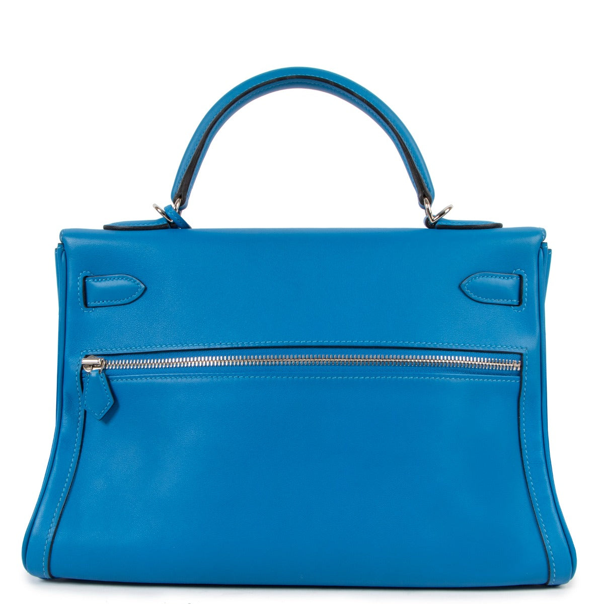 Second hand Hermès HSS Kelly 32 Lakis Bleu Hydra Swift Palladium Hardware at Labellov