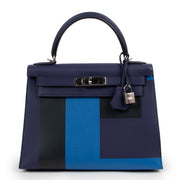 Hermès Limited Edition Kellygraphie Kelly 28 Sellier Letter E PHW