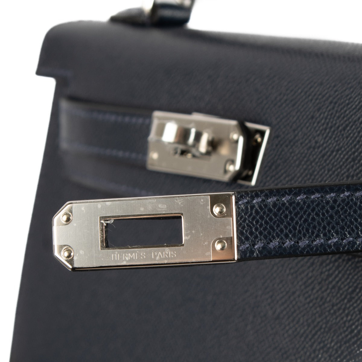 *niet online* Hermès Kelly Mini II Bleu Nuit Madam PHW