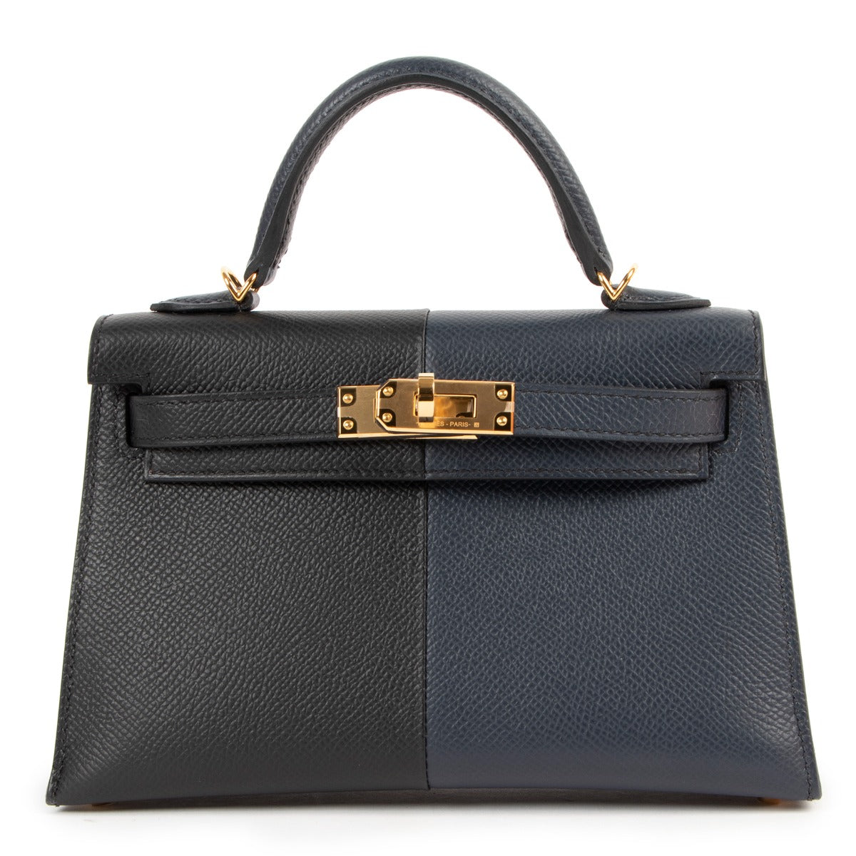 Hermès Kelly 20 Mini II Casaque Indigo/Black/Rouge Grenat Epsom Gold Hardware Limited Edition