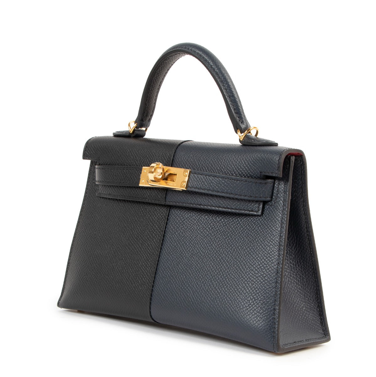 Hermès Kelly 20 Mini II Casaque Indigo/Black/Rouge Grenat Epsom Gold Hardware Limited Edition