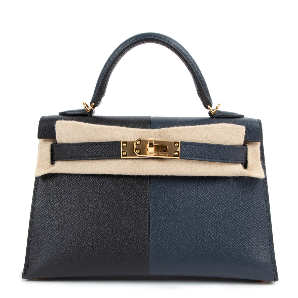 Hermès Kelly 20 Mini II Casaque Indigo/Black/Rouge Grenat Epsom Gold Hardware Limited Edition