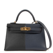 Hermès Kelly 20 Mini II Casaque Indigo/Black/Rouge Grenat Epsom Gold Hardware Limited Edition