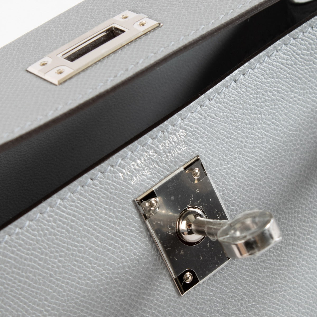Hermès Kelly Mini II Gris Pantin Madame PHW