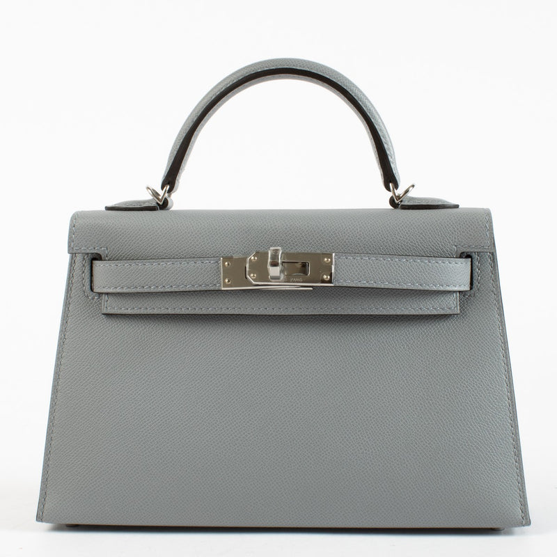 Hermès Kelly Mini II Gris Pantin Madame PHW