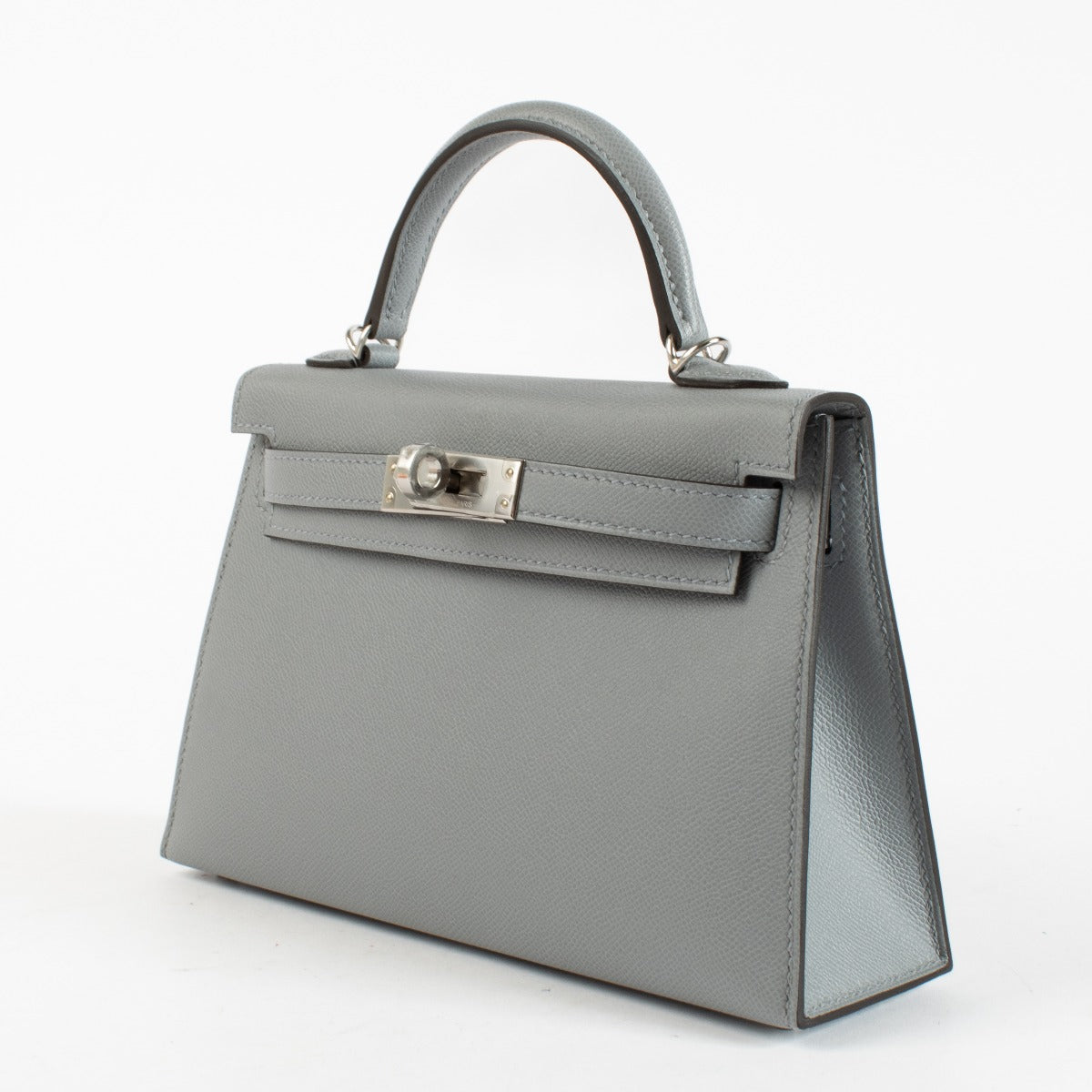 Hermès Kelly Mini II Gris Pantin Madame PHW