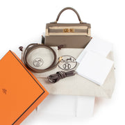 Hermès Kelly Mini II Sellier Etoupe Epsom Gold Hardware