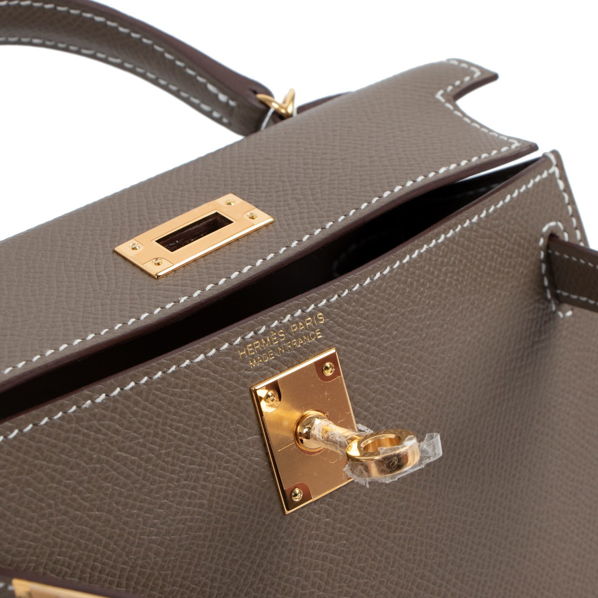 Hermès Kelly Mini 2 Sellier Etoupe Epsom Gold Hardware