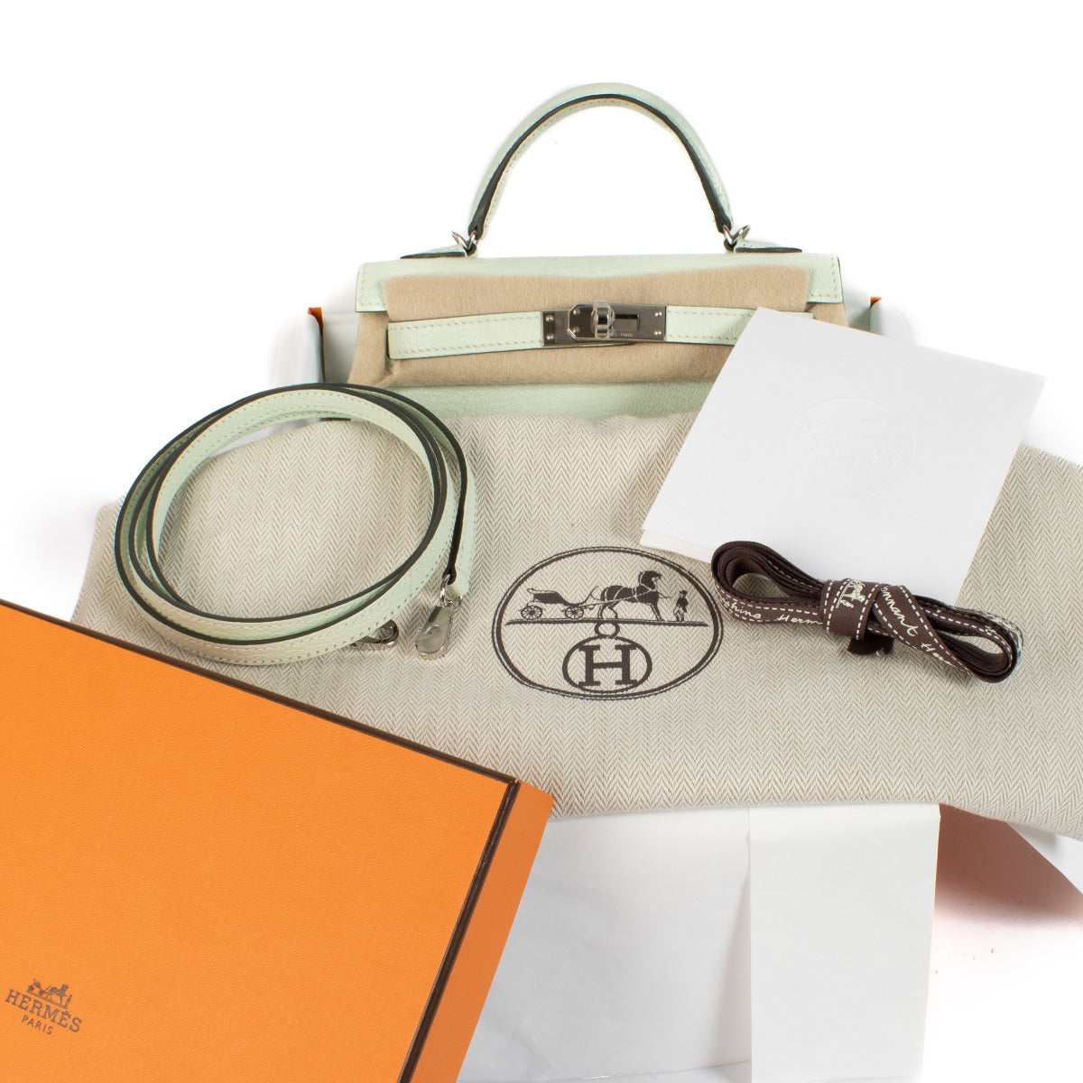 Hermès Kelly II Mini Chevre Mysore Vert Fizz PHW