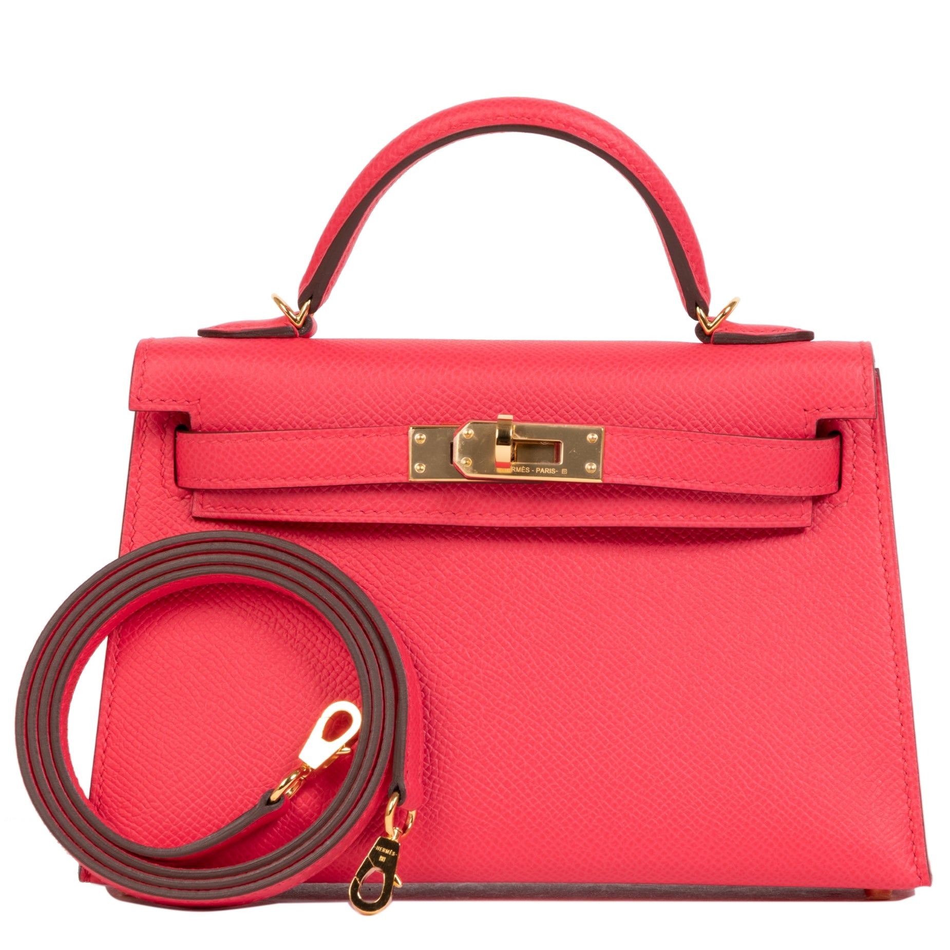 Hermès Kelly II Mini Epsom Rose Extreme GHW for the best price at Labellov