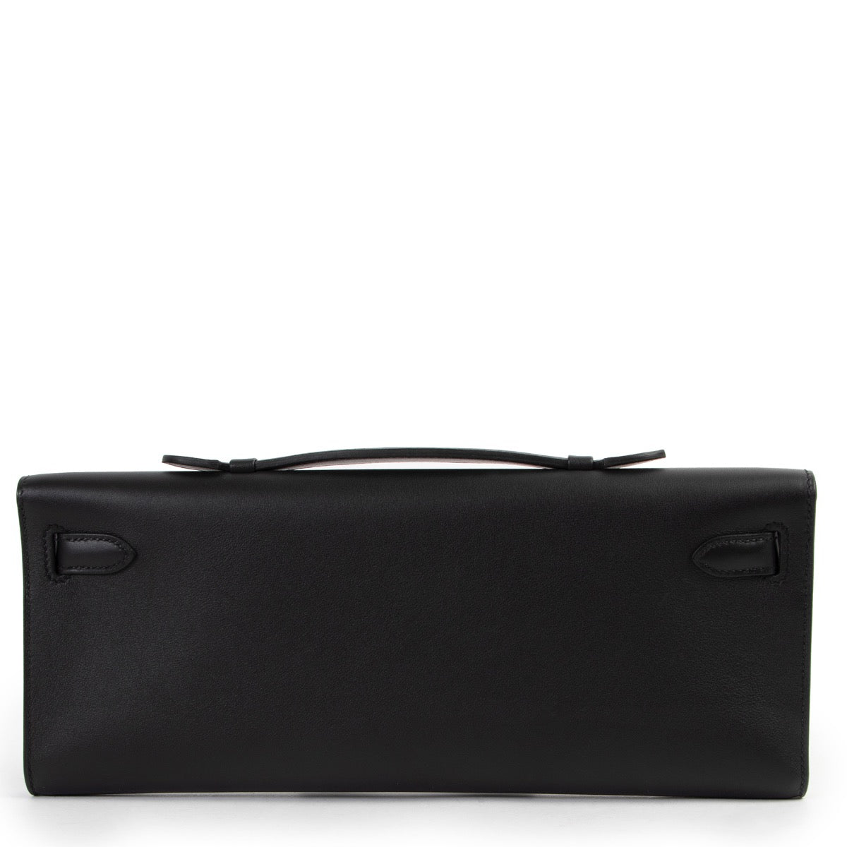 Shop safe online 100% authentic brand new Hermès Kelly Cut Pochette Black Swift PHW in brand new condition at Labellov in Antwerp.