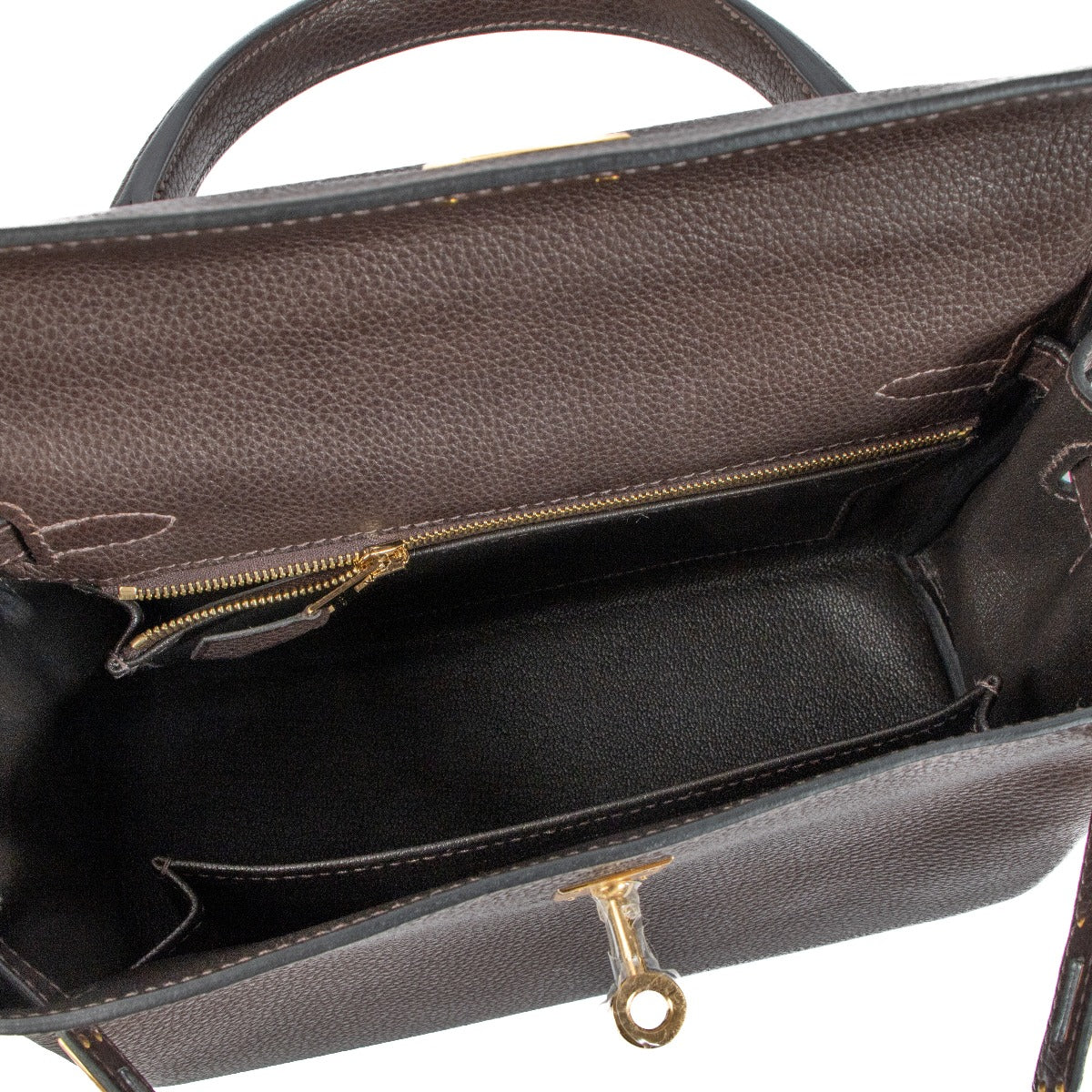 Hermès Kelly 25 Bandoulière Ebene/Bleu Marine Barenia Faubourg GHW