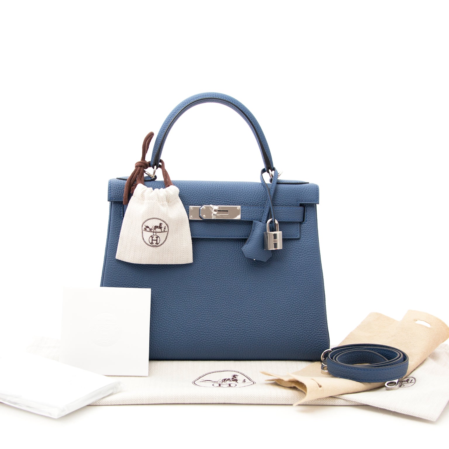 shop safe online your secondhand Brand New Hermes Kelly 28 Bleu Agate Togo PHW