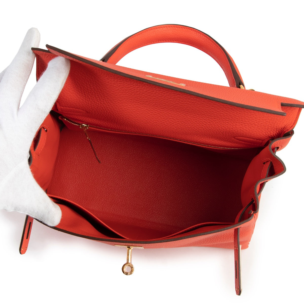 *Nooit Gebruikt* Hermes Kelly 28 Togo Capucine GHW