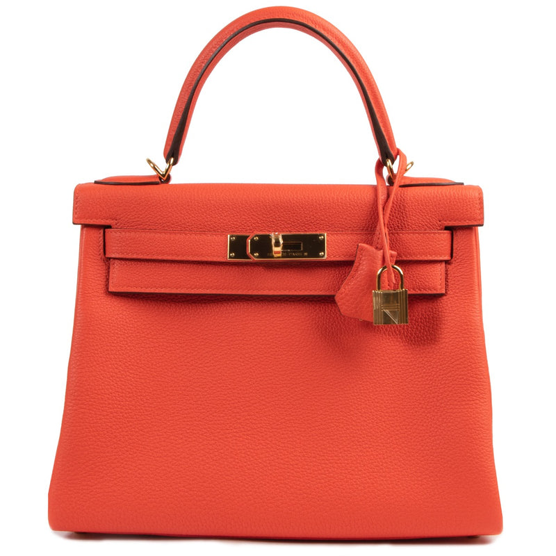 shop safe online grained, textured and anti-scratch togo kelly 28 Capucine