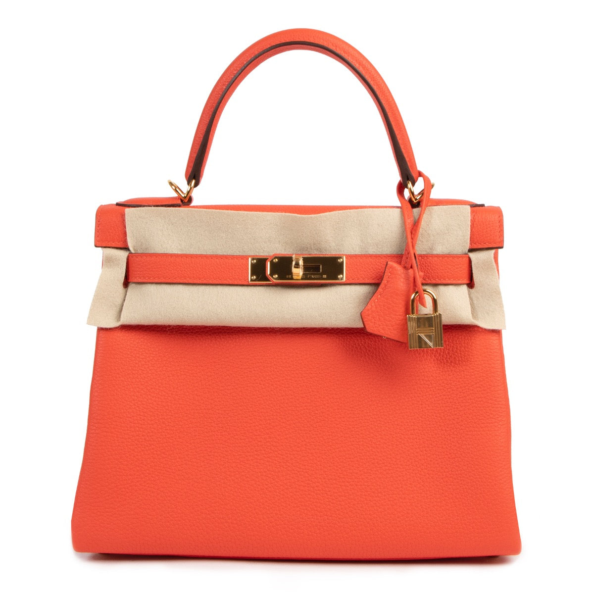 *Nooit Gebruikt* Hermes Kelly 28 Togo Capucine GHW