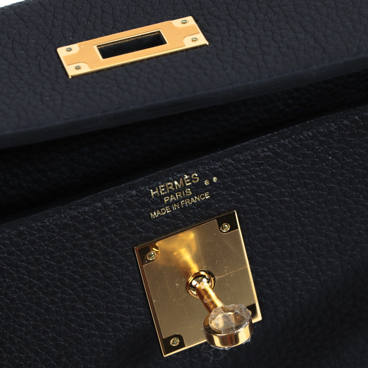 Hermes Kelly touch logo stamp detail
