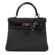 Hermès Kelly 28 Touch 3 Black Togo & Crocodile Niloticus GHW
