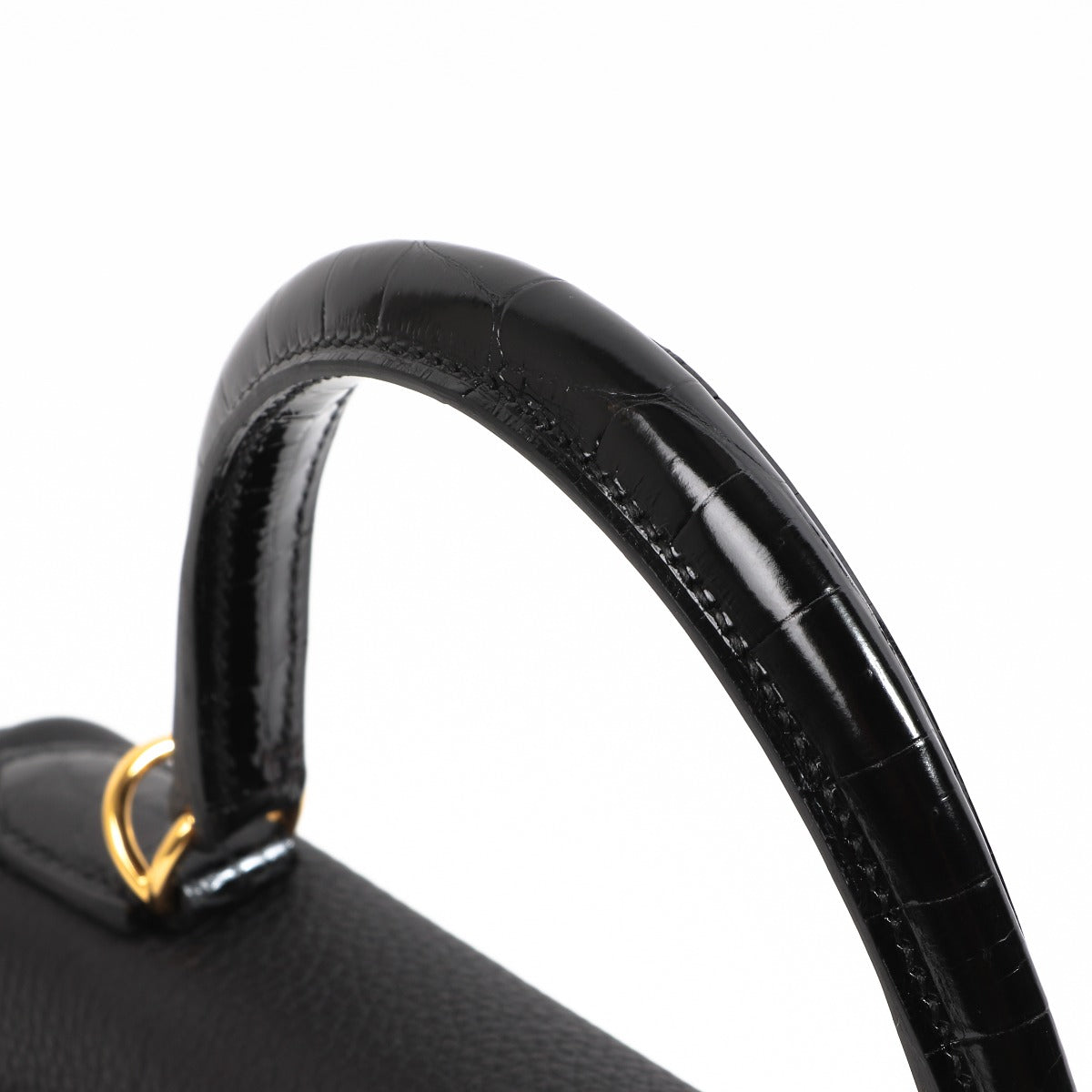 Hermès Kelly 28 Touch 3 Black Togo & Crocodile Niloticus Gold Hardware