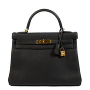 Authentic second hand 2020 Hermès Kelly 32 Black Togo GHW on www.labellov.com