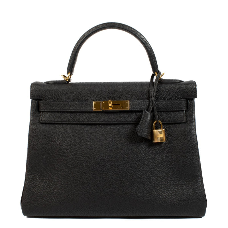 Authentic second hand 2020 Hermès Kelly 32 Black Togo GHW on www.labellov.com