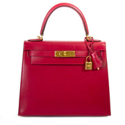Hermès Kelly 28 Rouge Vif Veau Tadelakt GHW