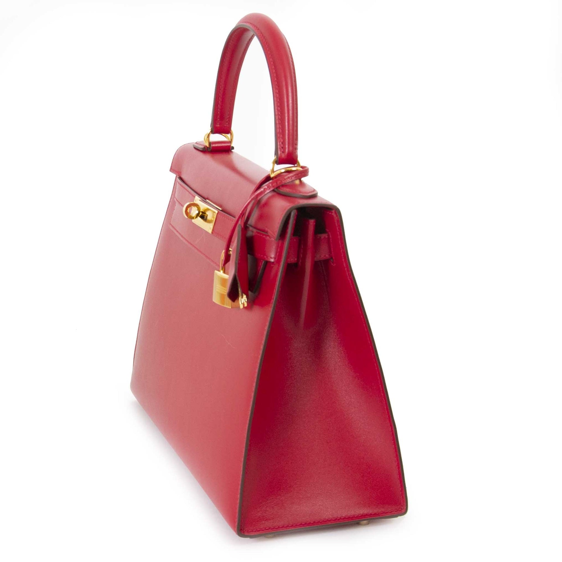 Hermès Kelly 28 Rouge Vif Veau Tadelakt GHW