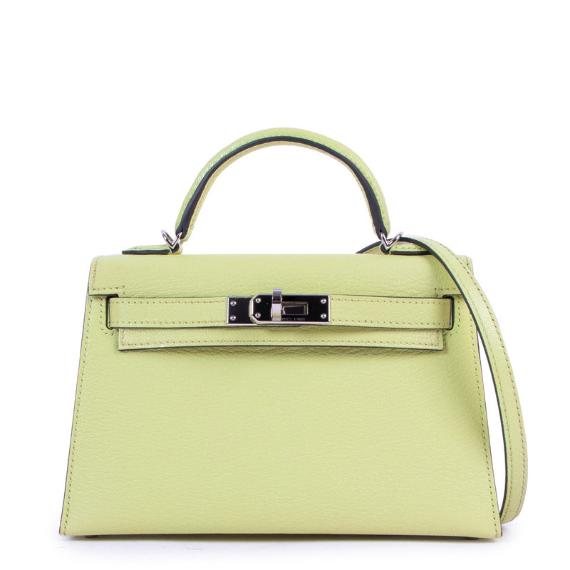Hermès Kelly 20 Mini II Jaune Bourgeon Chèvre Mysore Palladium Hardware