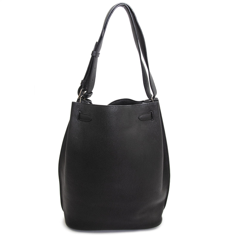 koop veilig online tegen de beste prijs Hermes So Kelly Black Togo PHW