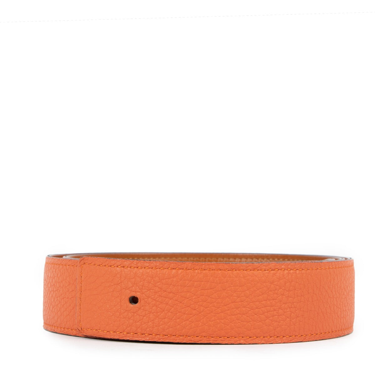 Hermès Orange Togo/Gold Tatelakt Reversible Leather Belt Strap
