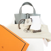 Authentic second hand new Hermès Picotin 22 Gris Pantin Clemence on www.labellov.com