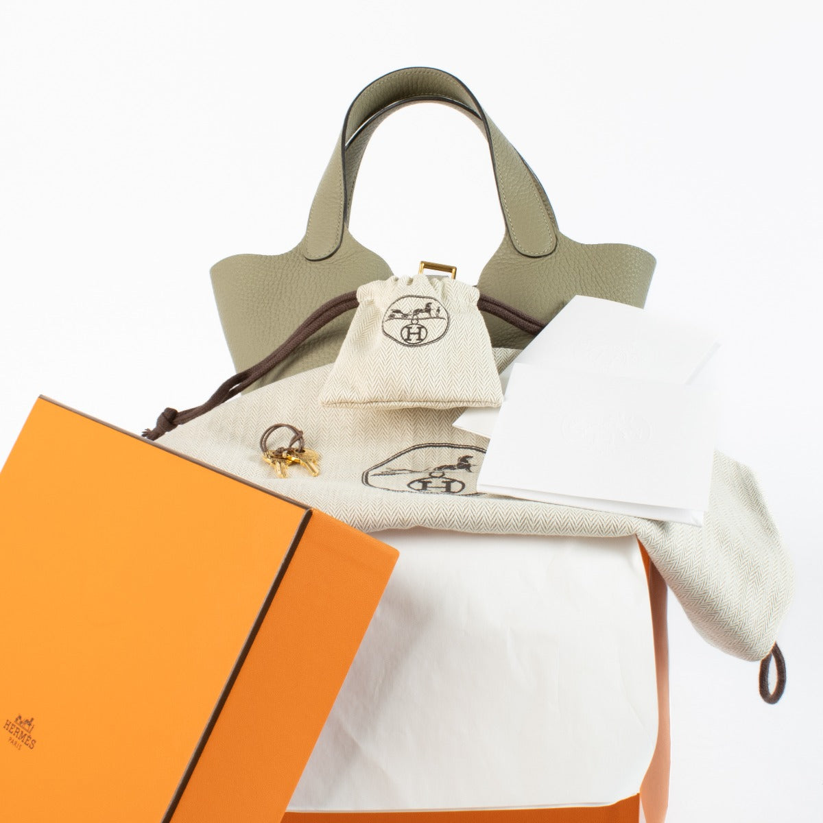 Hermès Picotin Lock 18 Sauge Clemence GHW