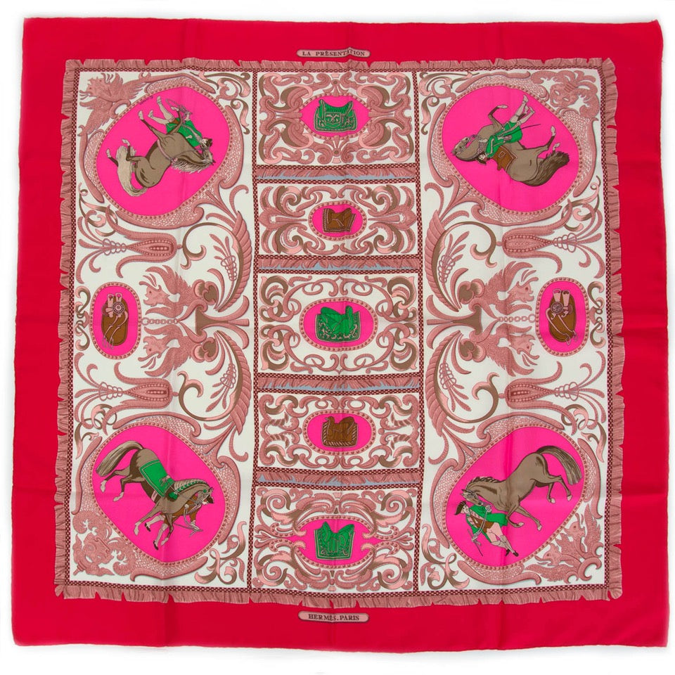 shop safe online secondhand like new hermes Hermès Silk Carré Scarf 'la presantation' webshop labellov