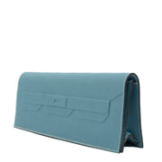 koop 100% authentiek tweedehands Hermès Birkin Shadow Pochette Blue Jean op Labellov.com
