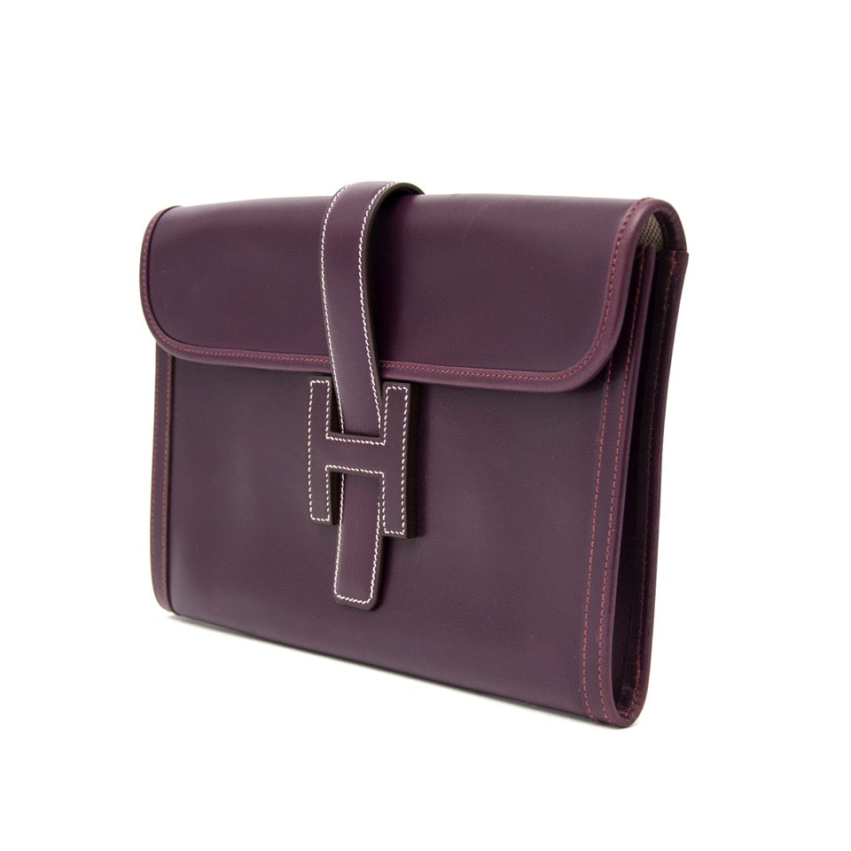 - shop safe online at the best price Hermès purple jige clutch like new webshop www.labellov.com