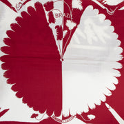 Authentic secondhand Hermès Red 'Brazil' Cashmere Scarf designer accessories fashion luxury vintage webshop safe secure online shopping