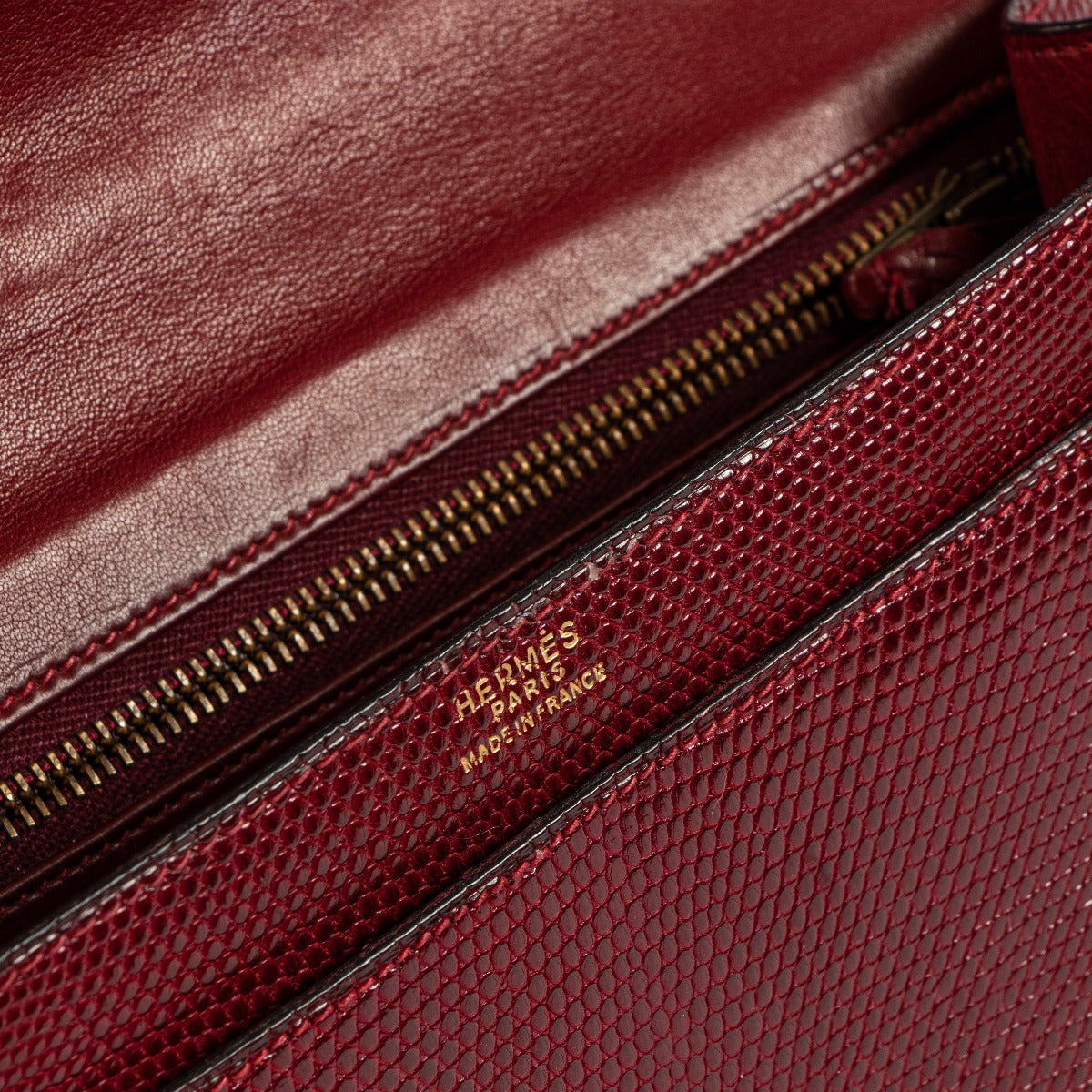Hermès Annie Rouge H Lizard Vintage Shoulder Bag